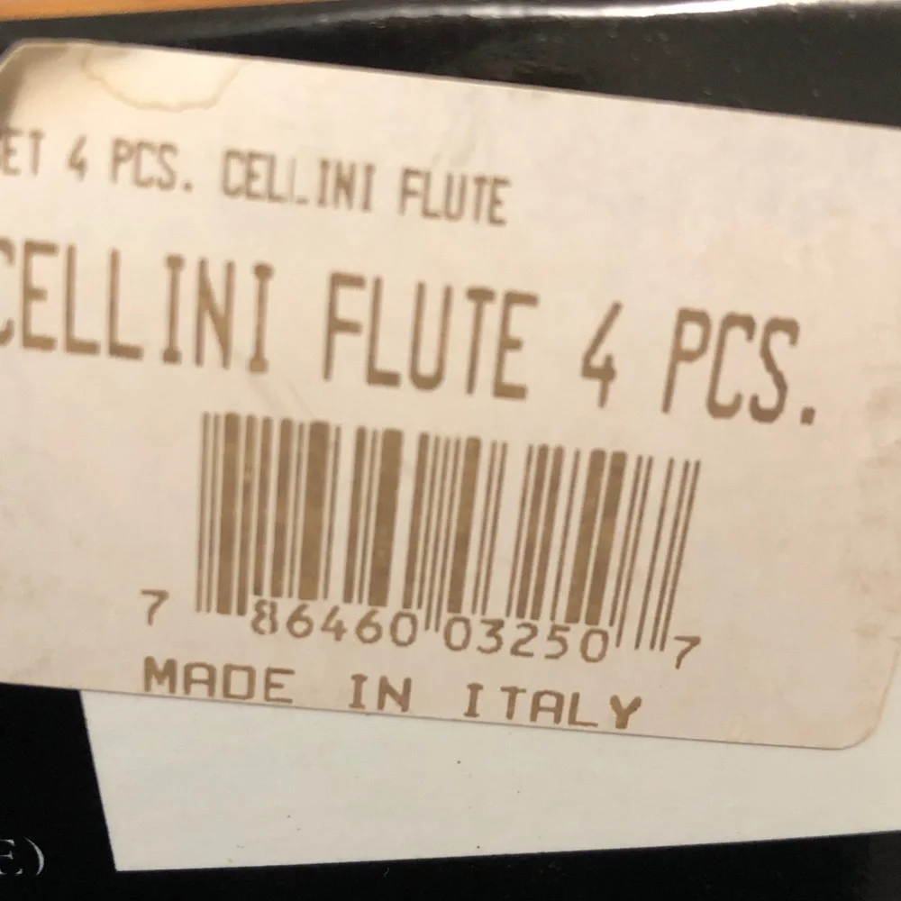 Vintage Celeni Mid Century 24 kt. Etched Gold Rim/Trim Wine/Water Goblets in Box